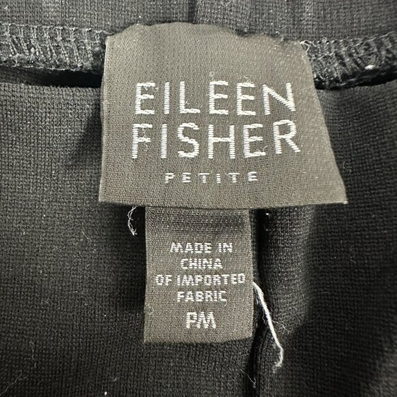 Eileen Fisher Petite Black Slim-Leg Pants PM - Picture 3 of 3
